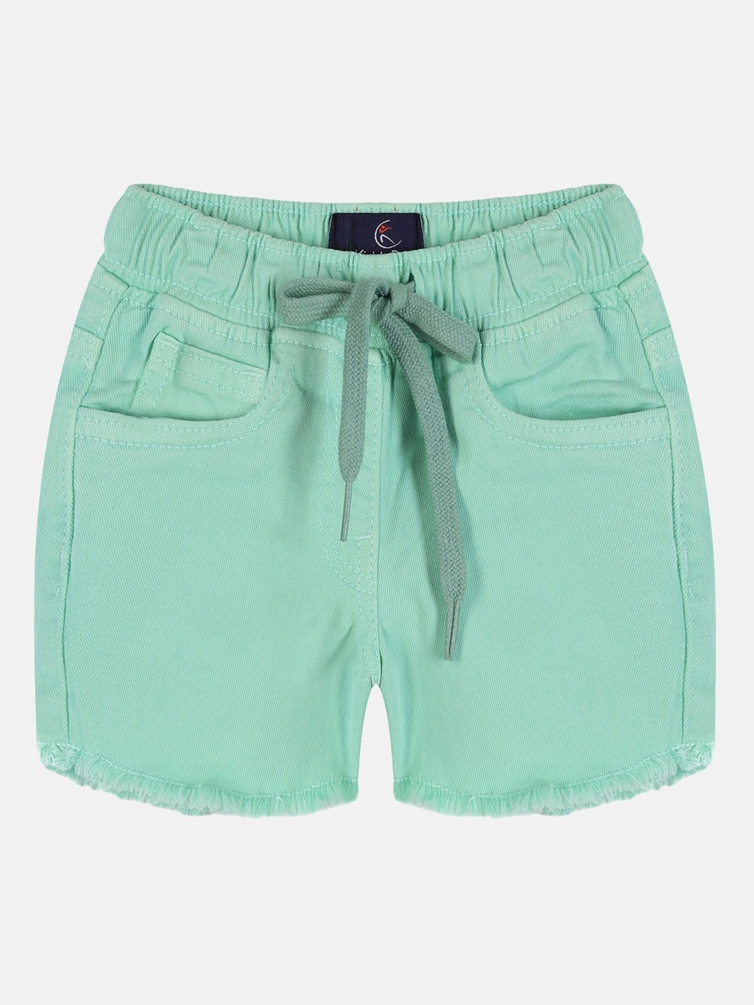 

KiddoPanti Girls Denim Shorts, Sea green