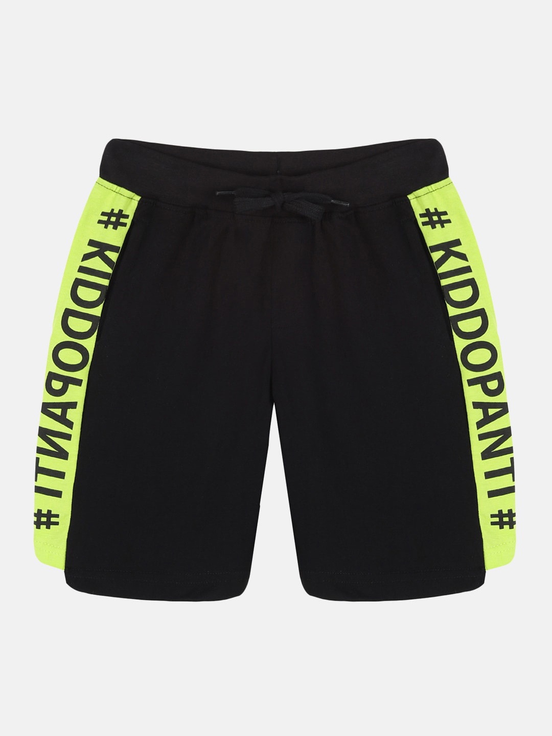 

KiddoPanti Boys Printed Pure Cotton Shorts, Black