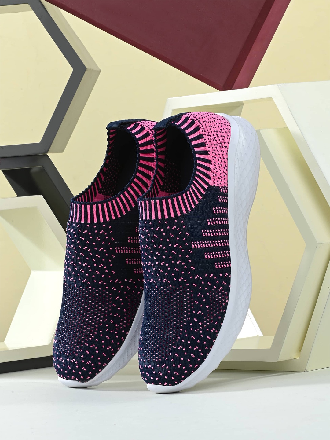

HRX by Hrithik Roshan Women Flyknit Technology Walking Sports Shoes, Navy blue