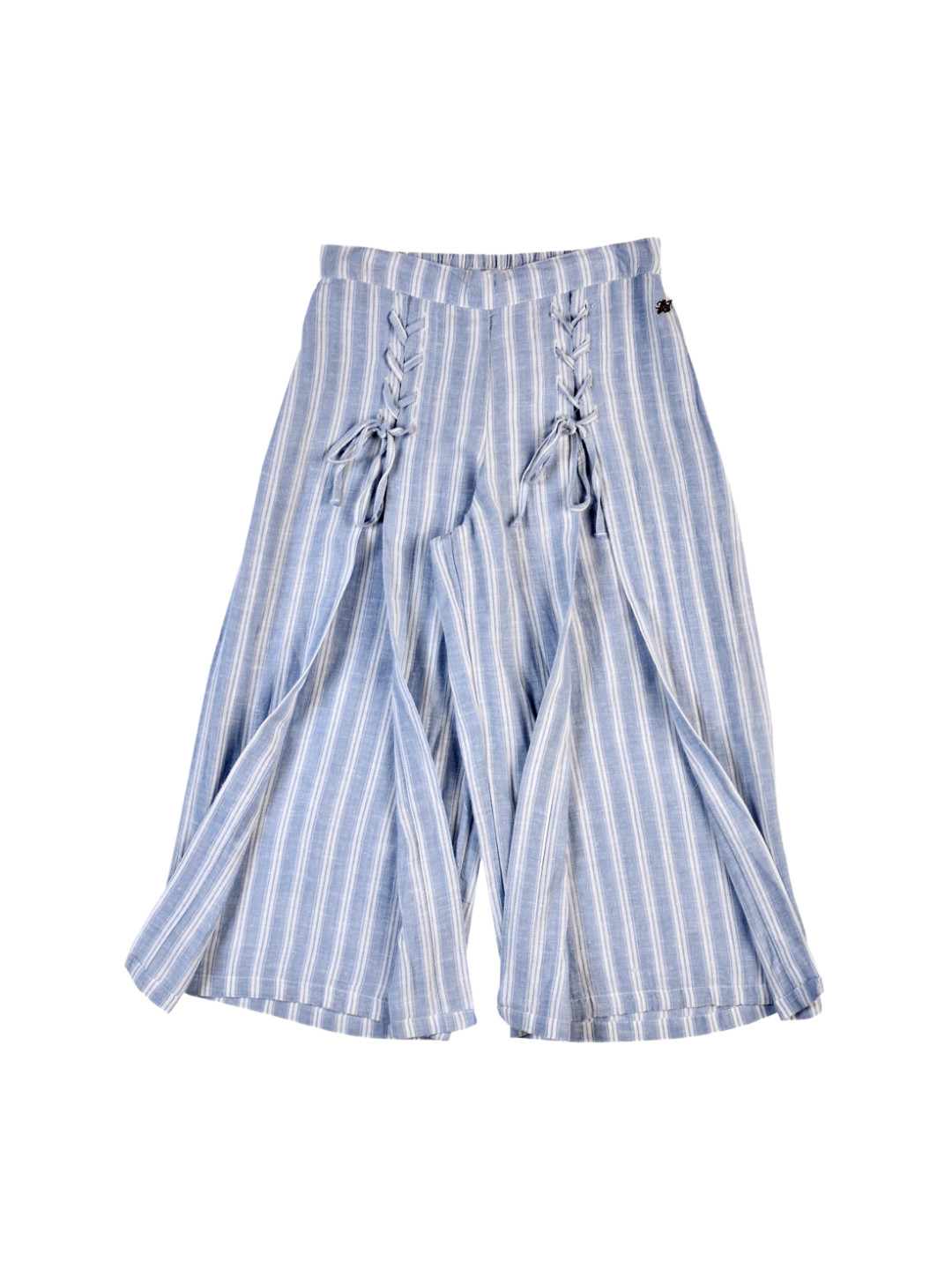 

Gini and Jony Girls Mid-Rise Striped Cotton Culottes, Blue