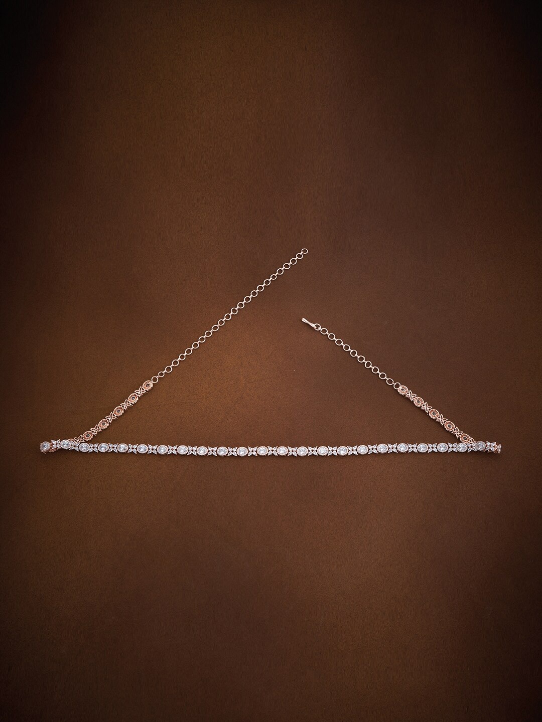 

Kushal's Fashion Jewellery Rose Gold-Plated Cubic Zirconia-Studded Kamarband, White