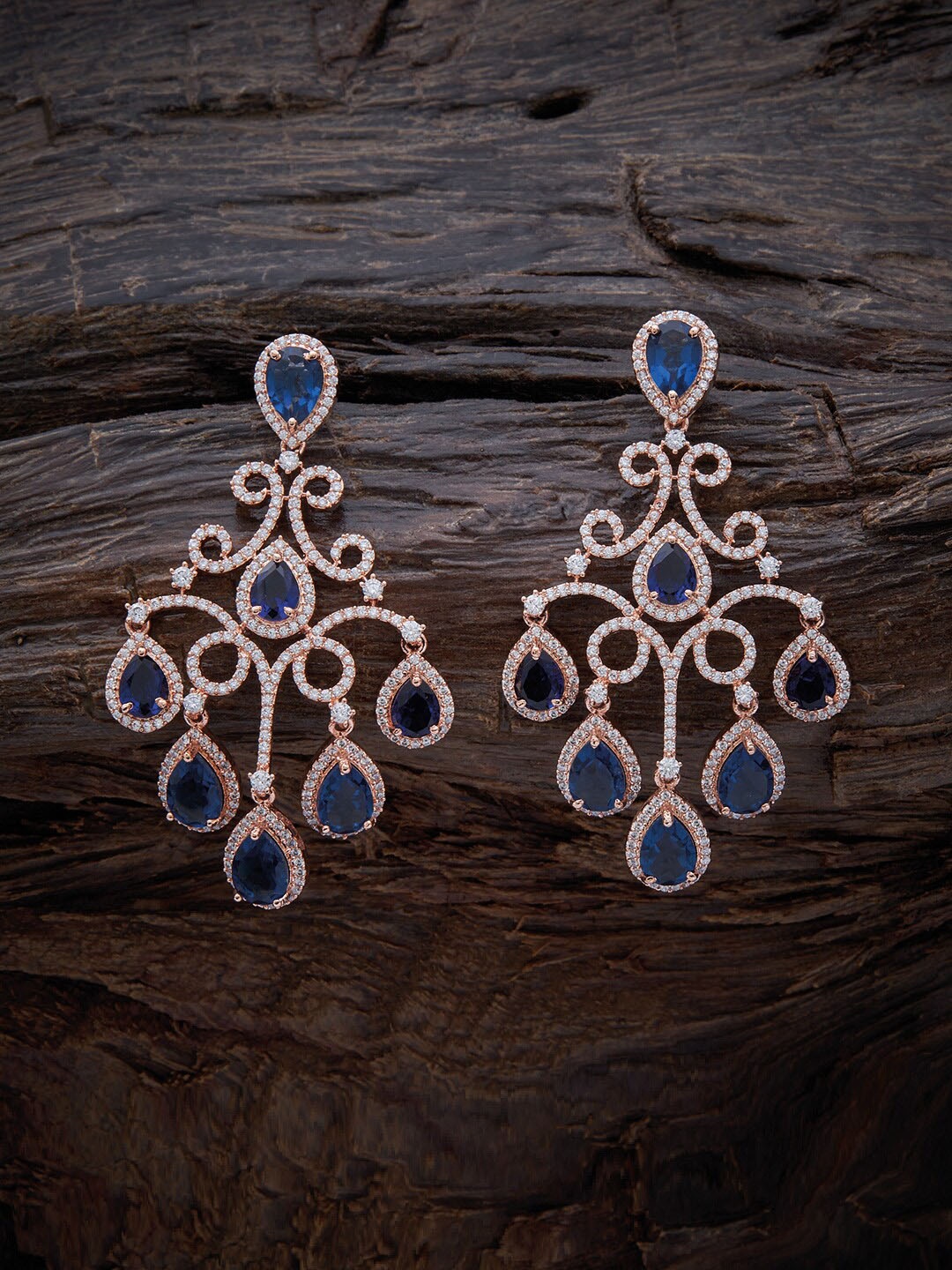 

Kushal's Fashion Jewellery Blue Teardrop Shaped Drop Earrings