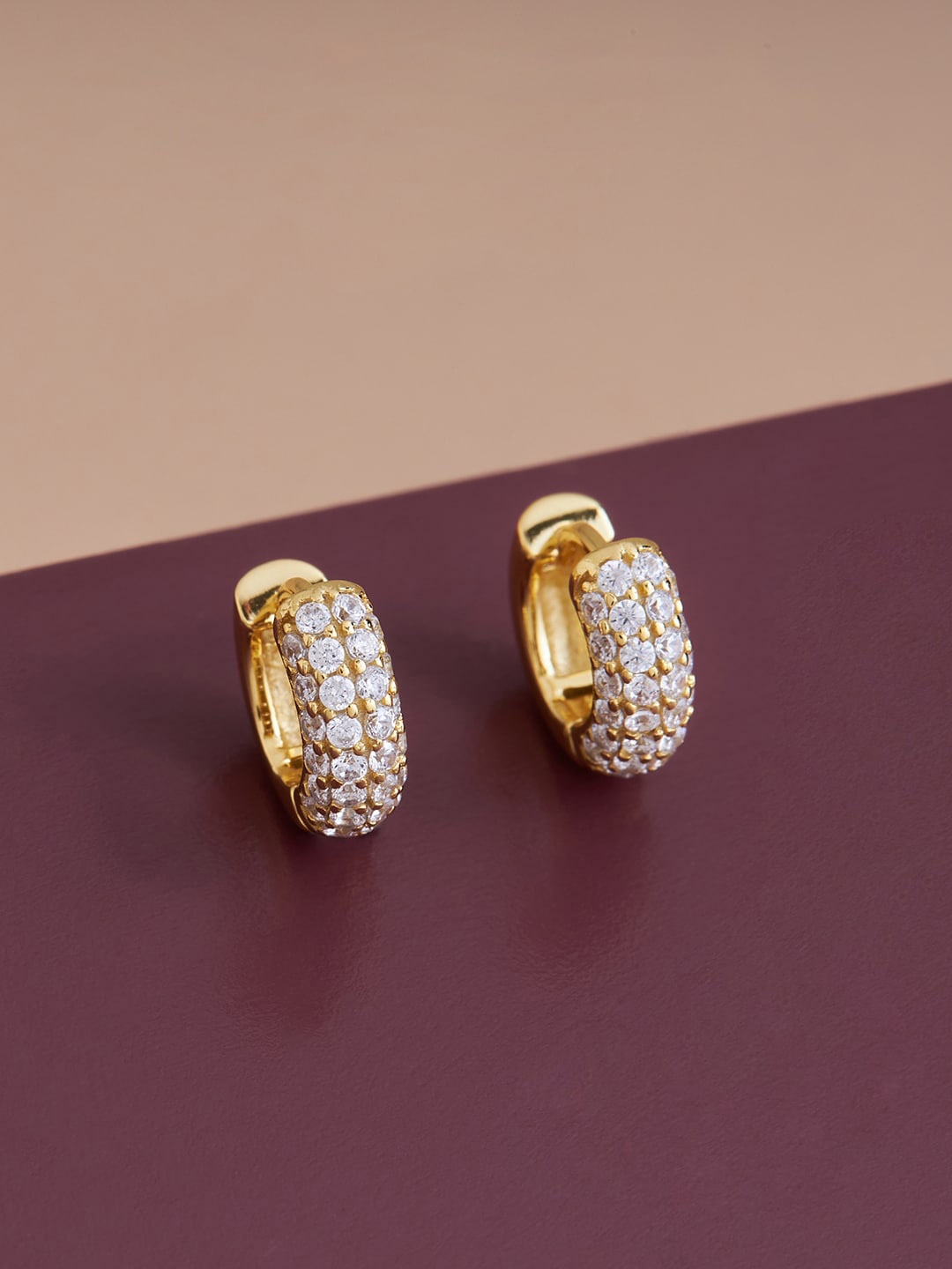 

Kushal's Fashion Jewellery Gold Plated Circular Hoop Earrings, White