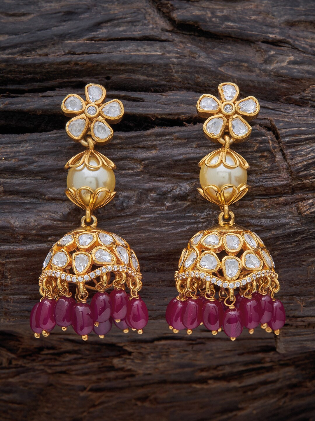 

Kushal's Fashion Jewellery Floral Drop Earrings, Red