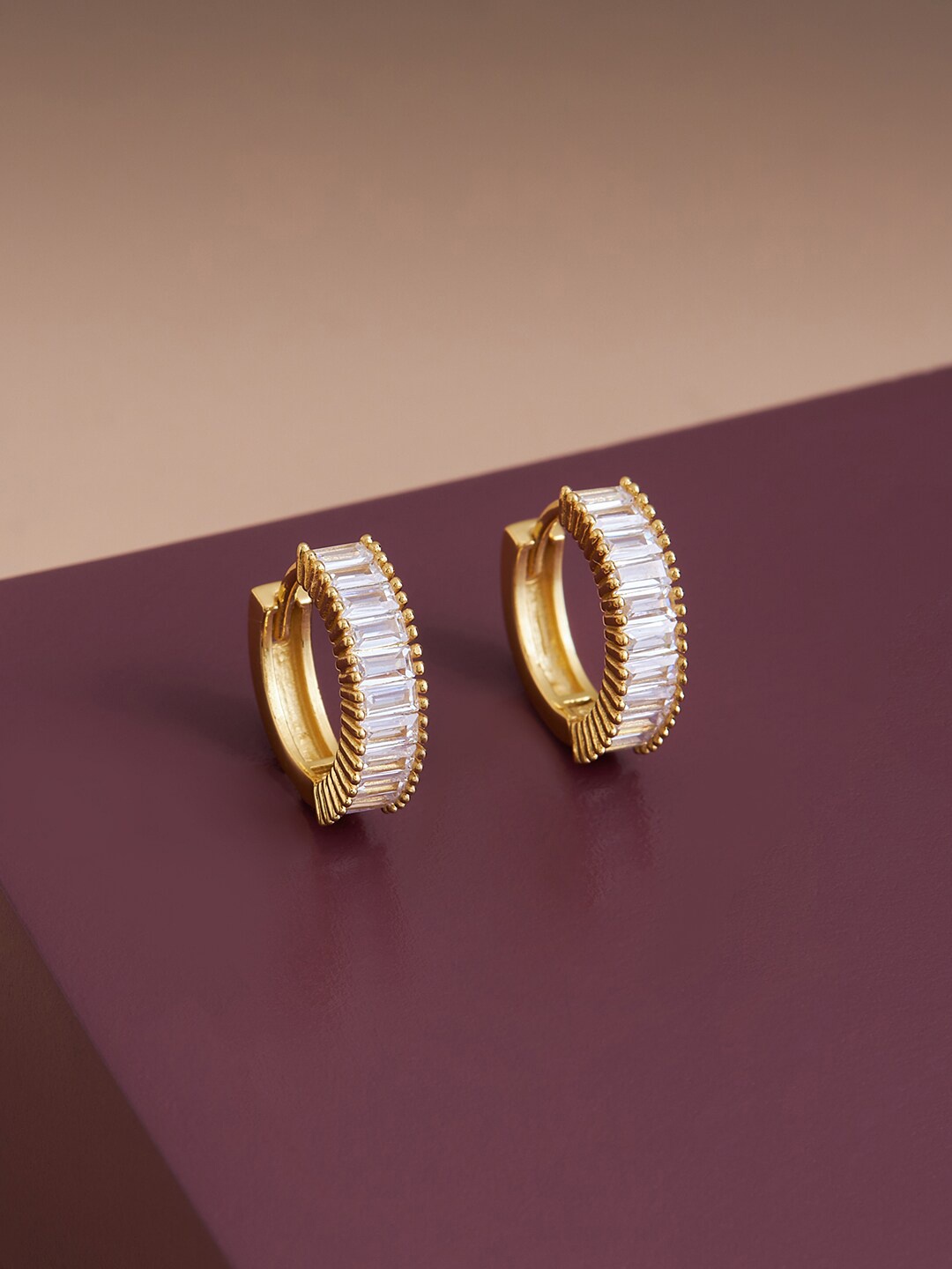 

Kushal's Fashion Jewellery Gold Plated Contemporary Hoop Earrings, White