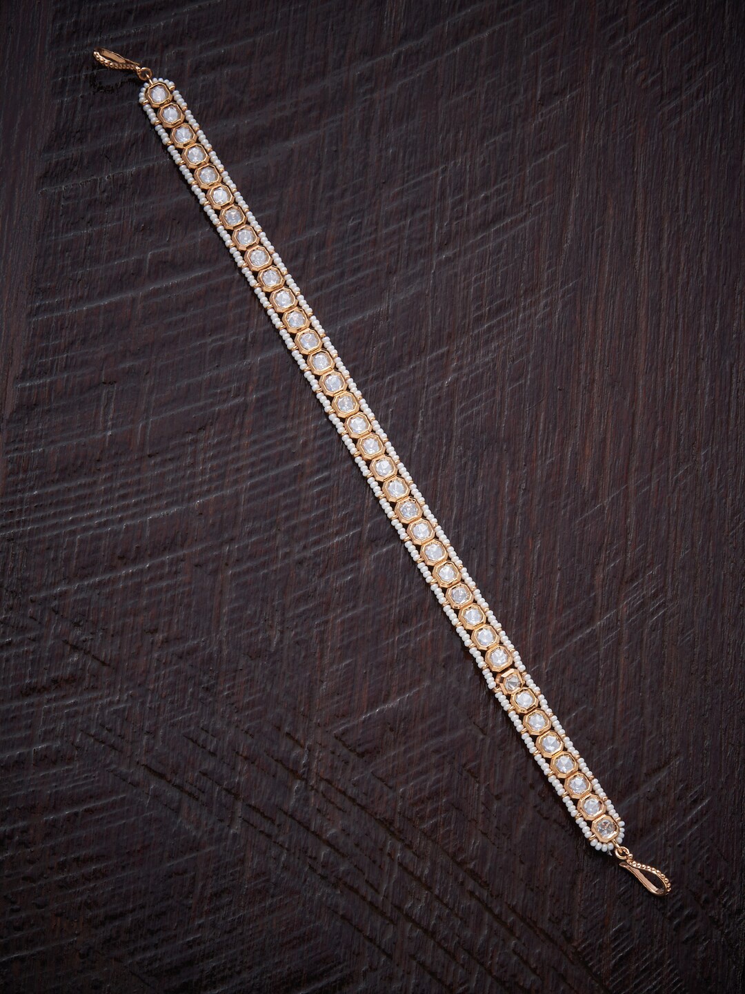 

Kushal's Fashion Jewellery Gold-Plated Kundan Sheeshphool, White