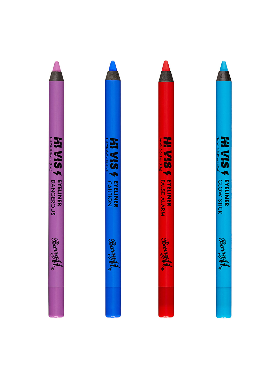 

BarryM Set of 4 Hi Vis Neon Bold Waterproof Eyeliners - 1.2 g Each, Blue