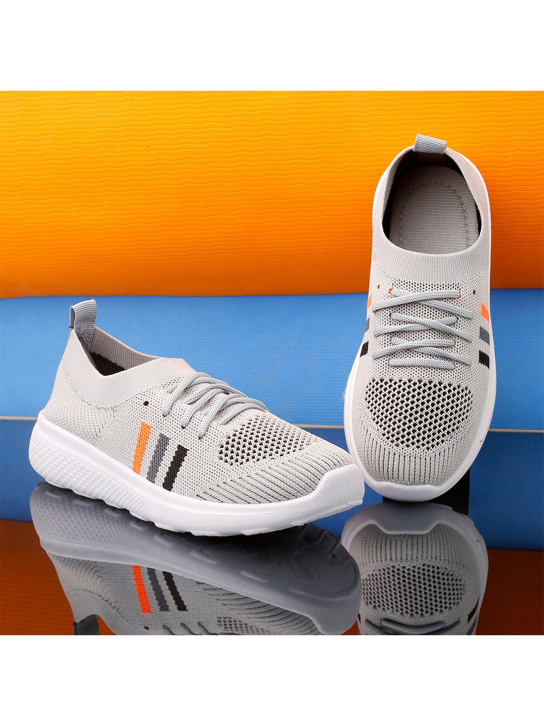 

KRAASA Women Mesh Marking Walking Shoes, Grey