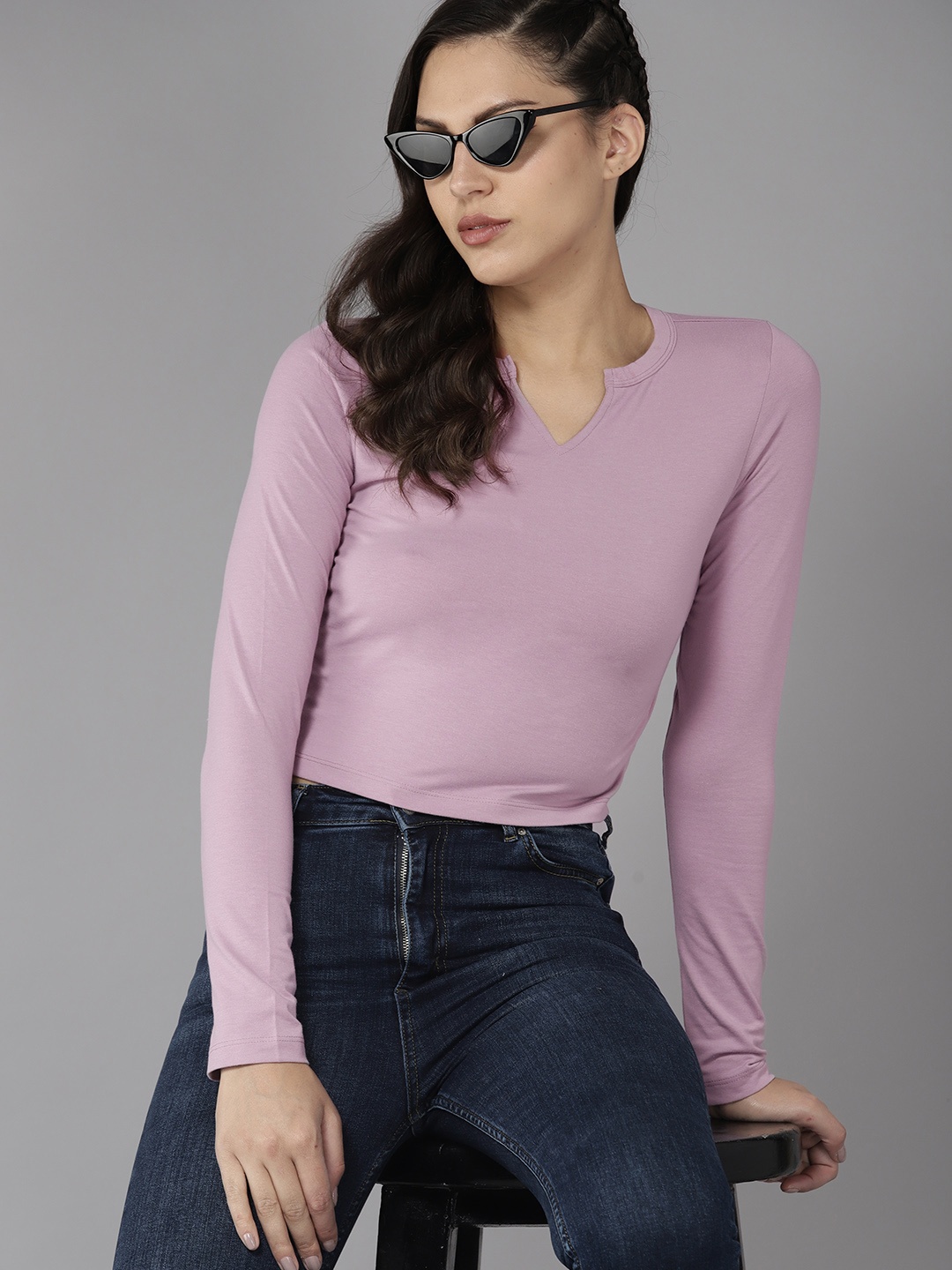 

Roadster Solid Cotton Top, Mauve