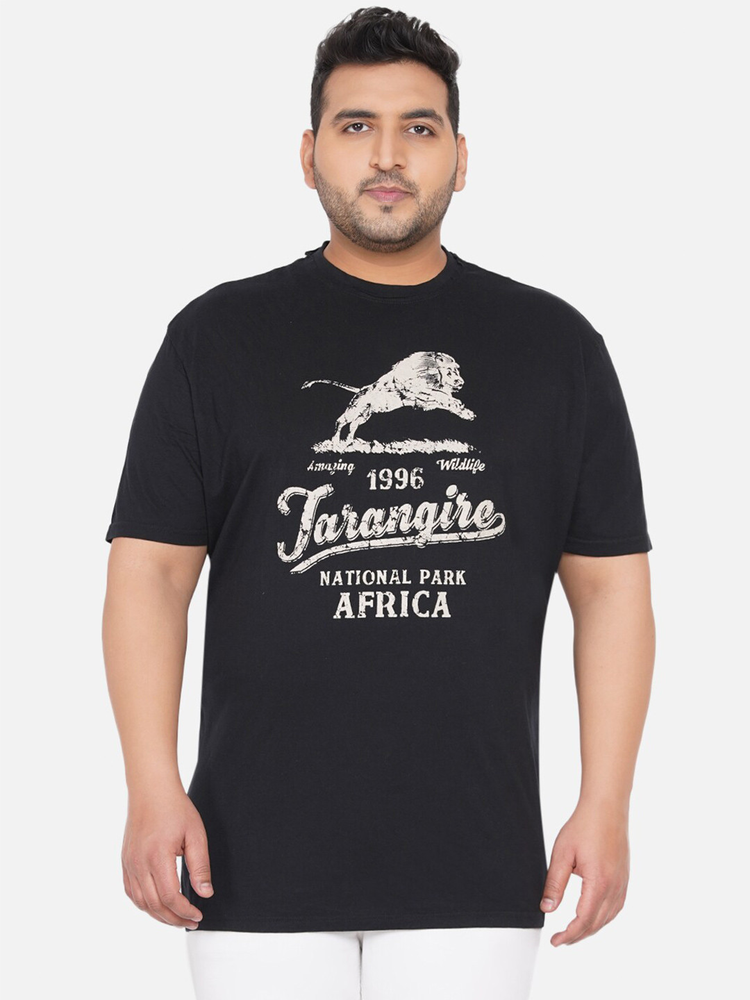 

Santonio Typography Printed Pure Cotton T-shirt, Black