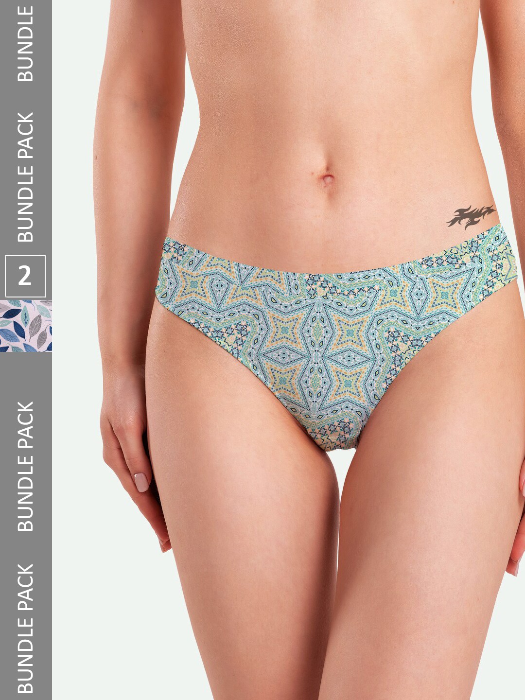 

mezmoda Women Pack Of 2 Printed Hipster Briefs, Blue