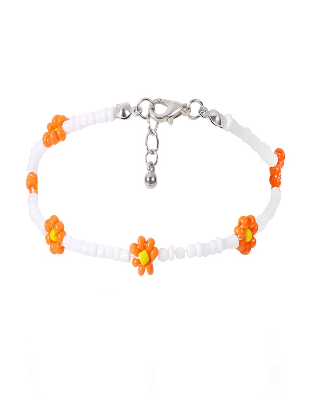 

AQUASTREET Silver-Plated Beads-Studded Anklet