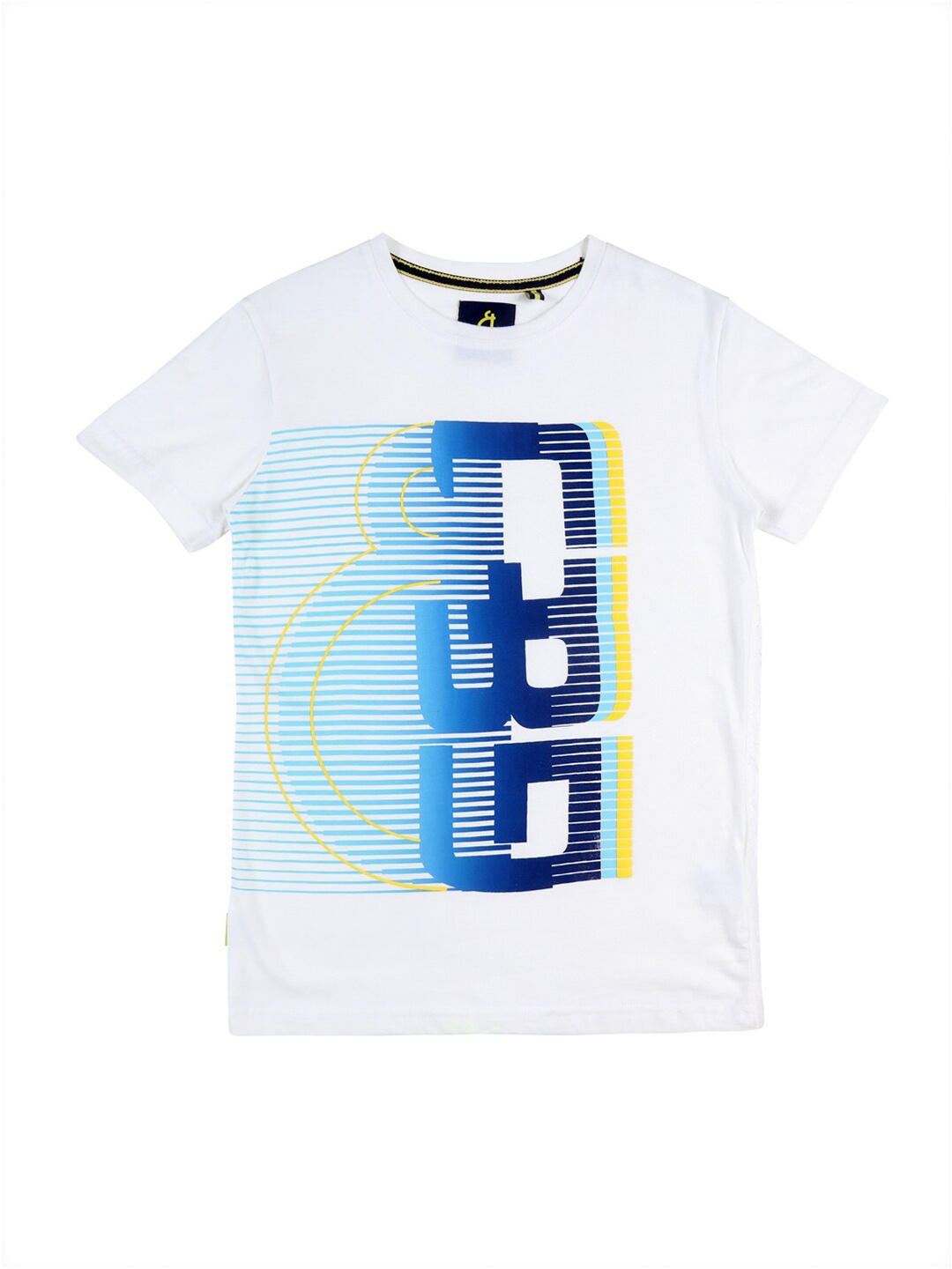 

Gini and Jony Boys Graphic Printed Cotton T-shirt, White