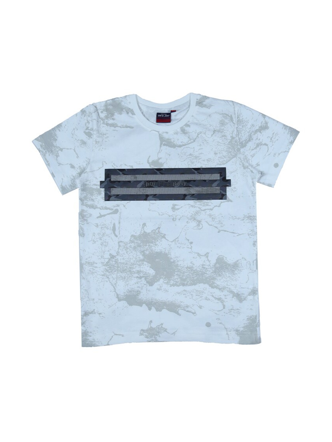 

Gini and Jony Boys Printed Round Neck Cotton T-shirt, Grey