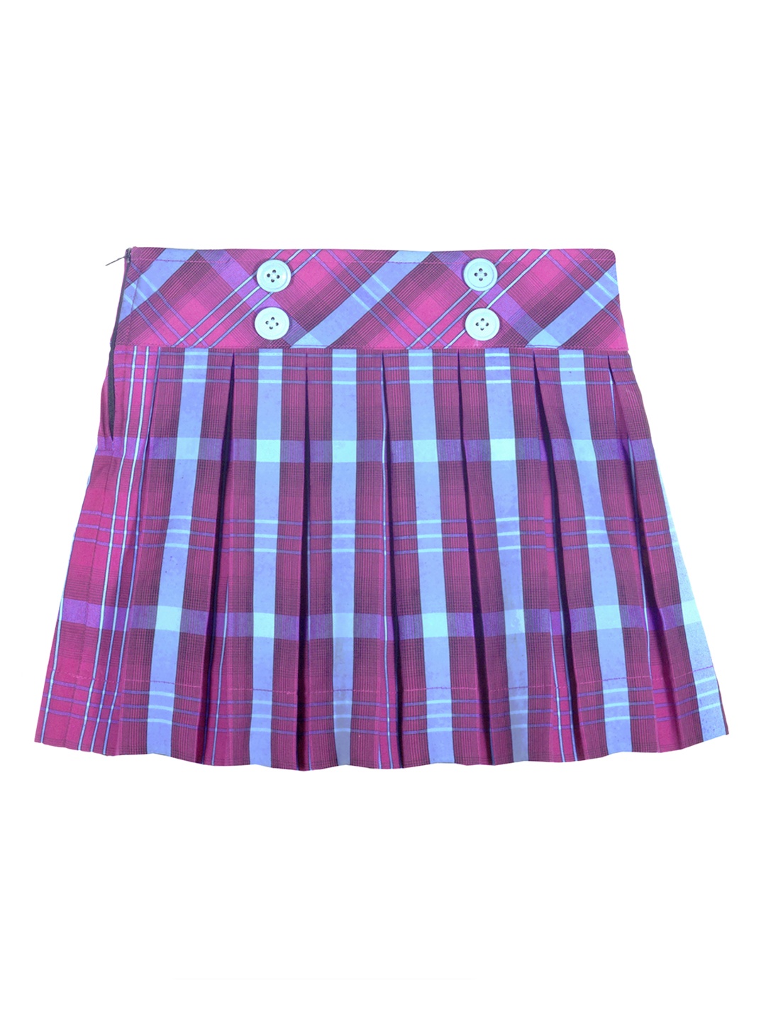 

CACA CINA Girls Purple & Blue Checked Skirt