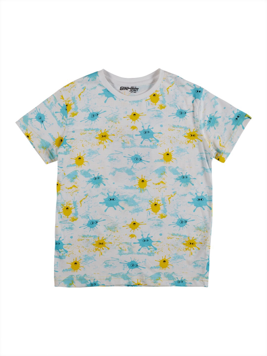 

Gini and Jony Boys Abstract Printed Cotton T-shirt, Grey