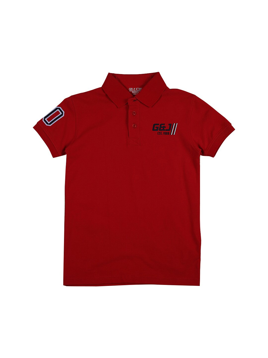 

Gini and Jony Infants Boys Polo Collar Cotton T-shirt, Red