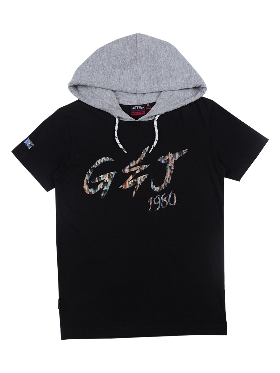 

Gini and Jony Boys Hooded T-shirt, Black