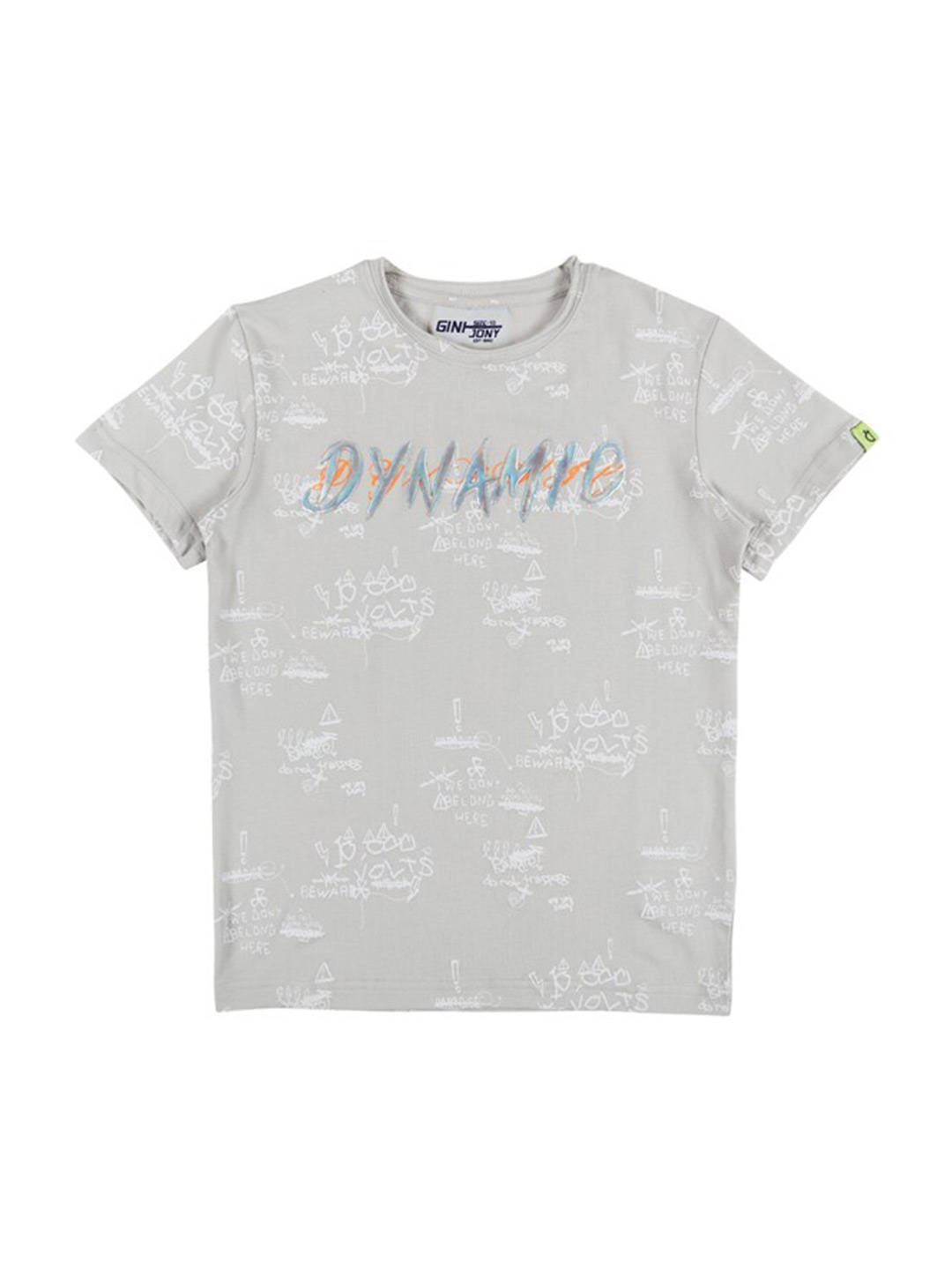 

Gini and Jony Infants Boys Typography Printed Pure Cotton T-shirt, Grey