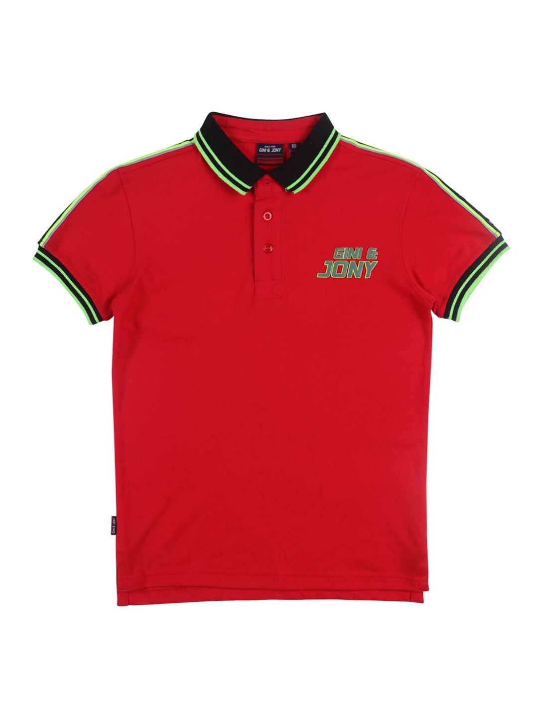

Gini and Jony Boys Polo Collar Cotton T-shirt, Red