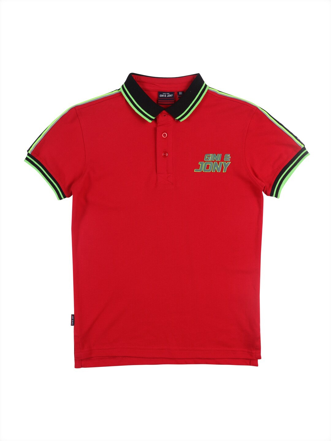 

Gini and Jony Boys Polo Collar Cotton T-shirt, Red