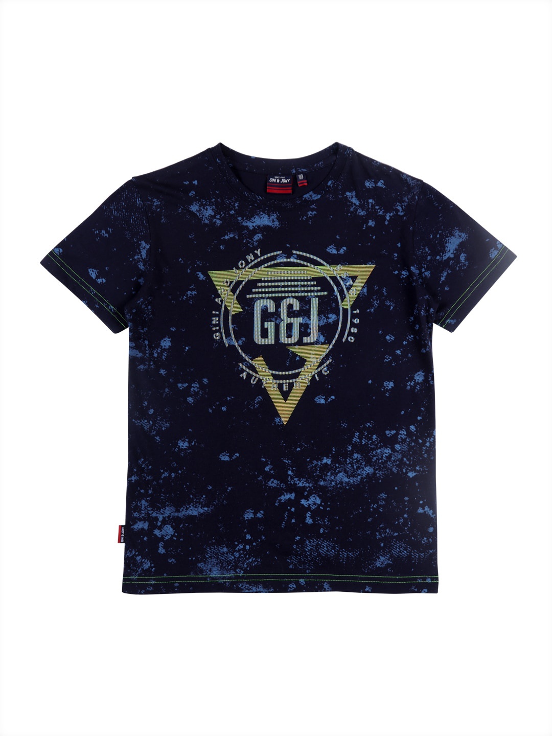

Gini and Jony Infants Boys Graphic Printed Cotton T-shirt, Navy blue
