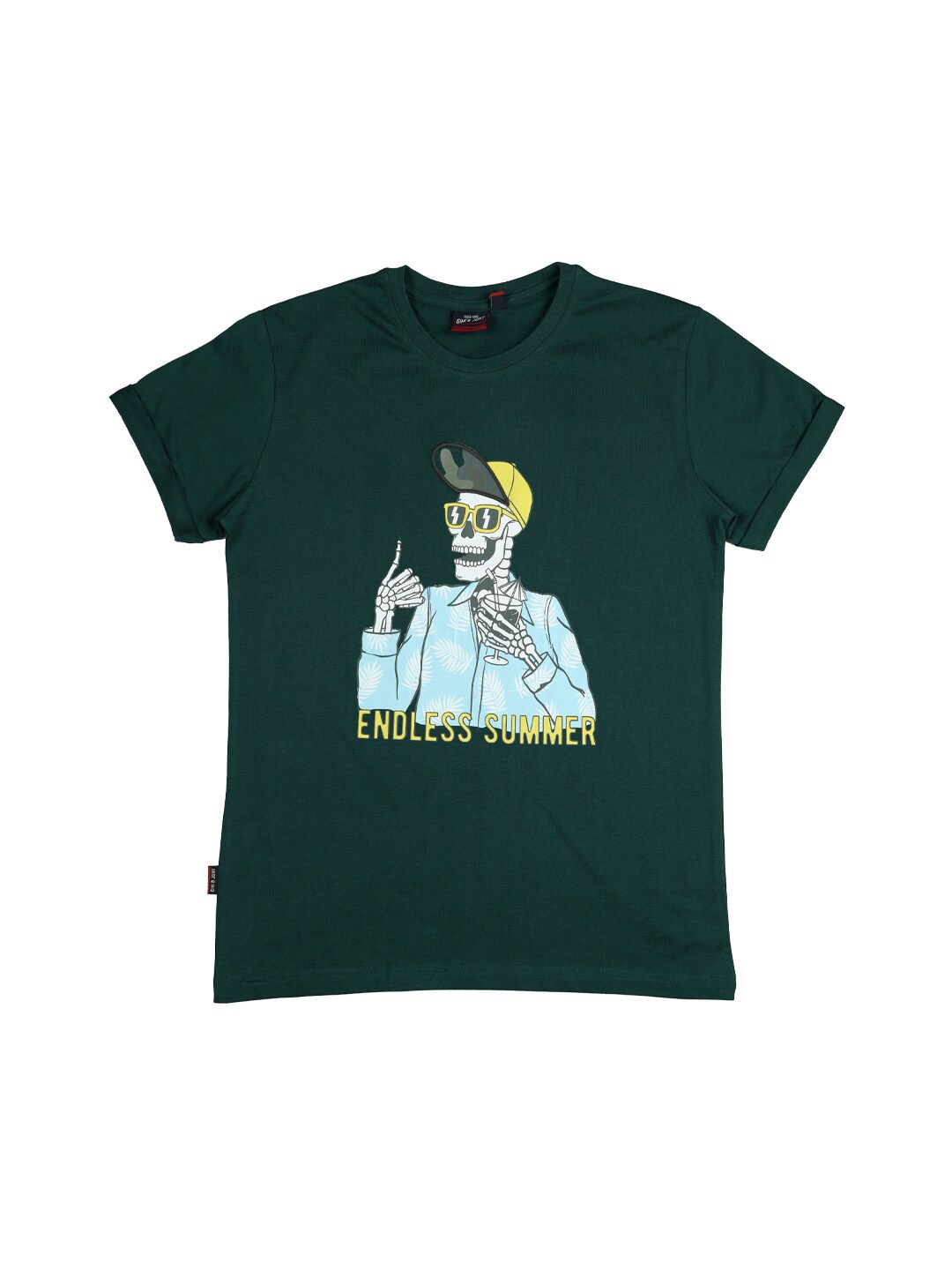 

Gini and Jony Boys Graphic Printed Cotton T-shirt, Green