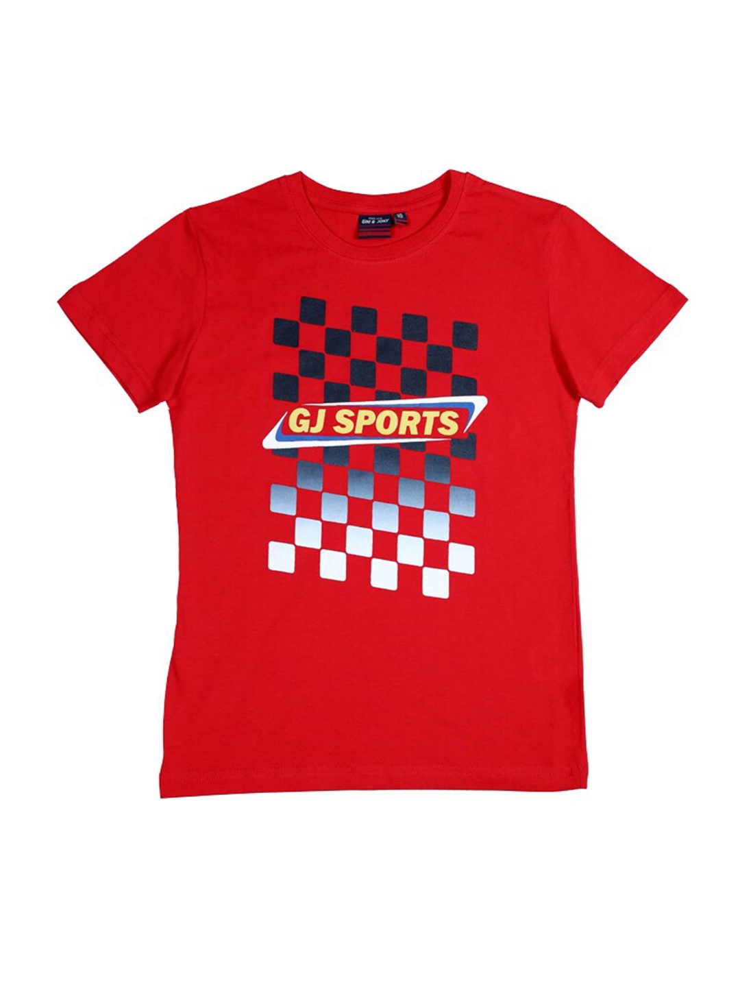 

Gini and Jony Infant Boys Graphic Printed Cotton T-shirt, Red