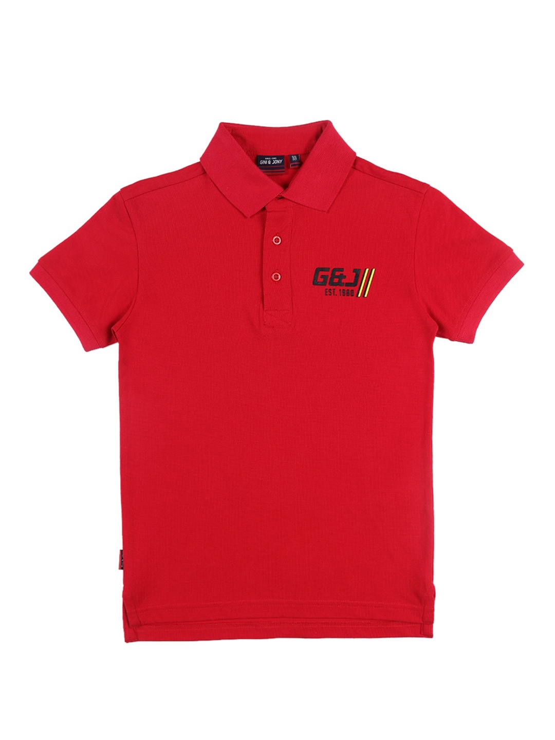 

Gini and Jony Boys Polo Collar Pure Cotton T-shirt, Red