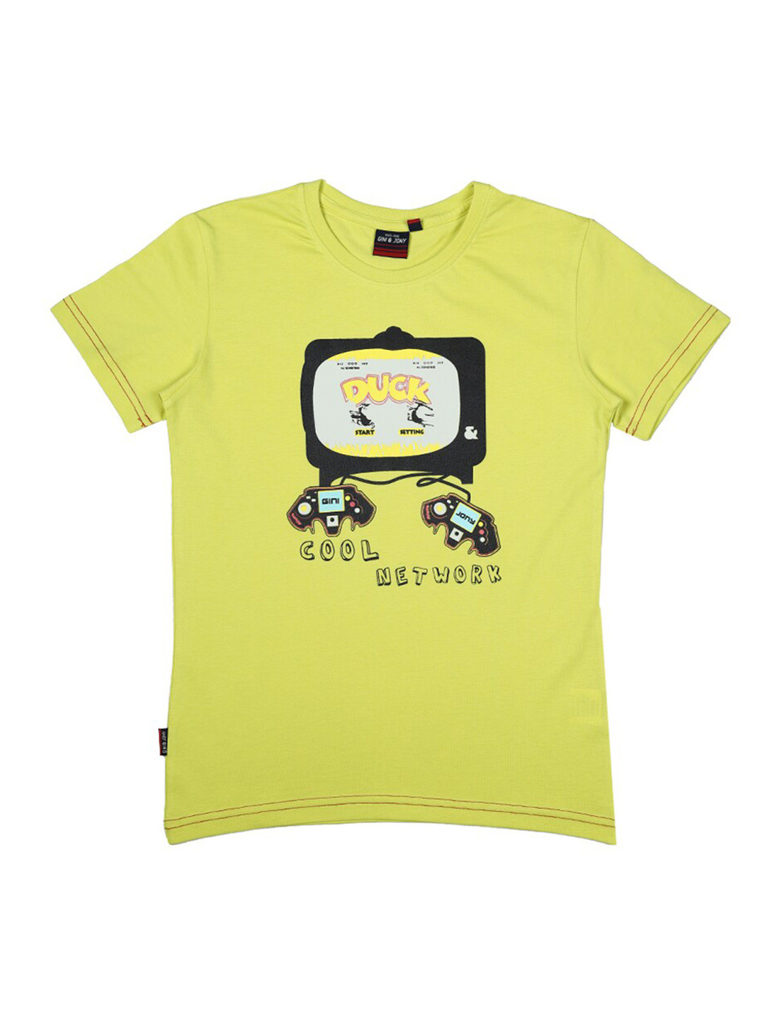 

Gini and Jony Boys Graphic Printed Cotton T-shirt, Green