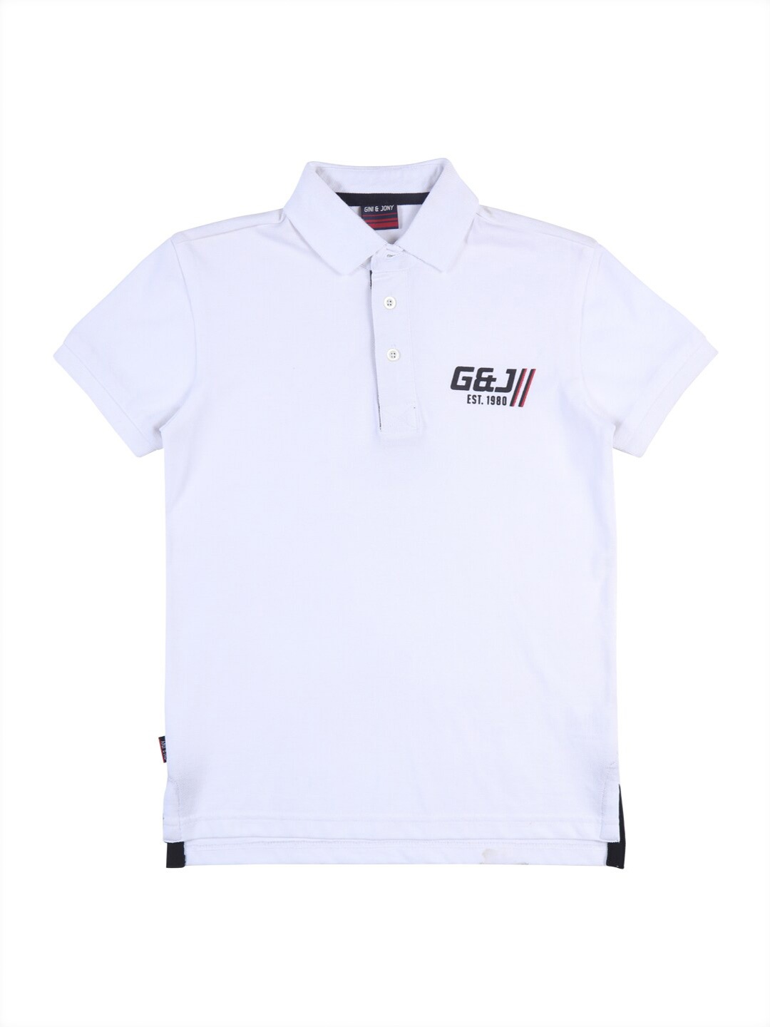 

Gini and Jony Boys Polo Collar Pure Cotton T-shirt, White