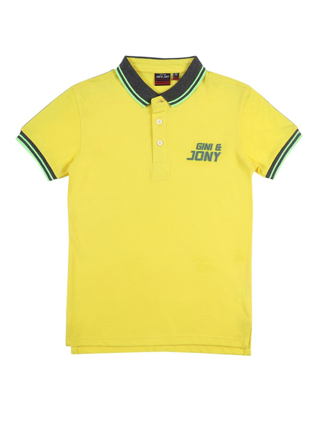 

Gini and Jony Boys Polo Collar Cotton T-shirt, Yellow