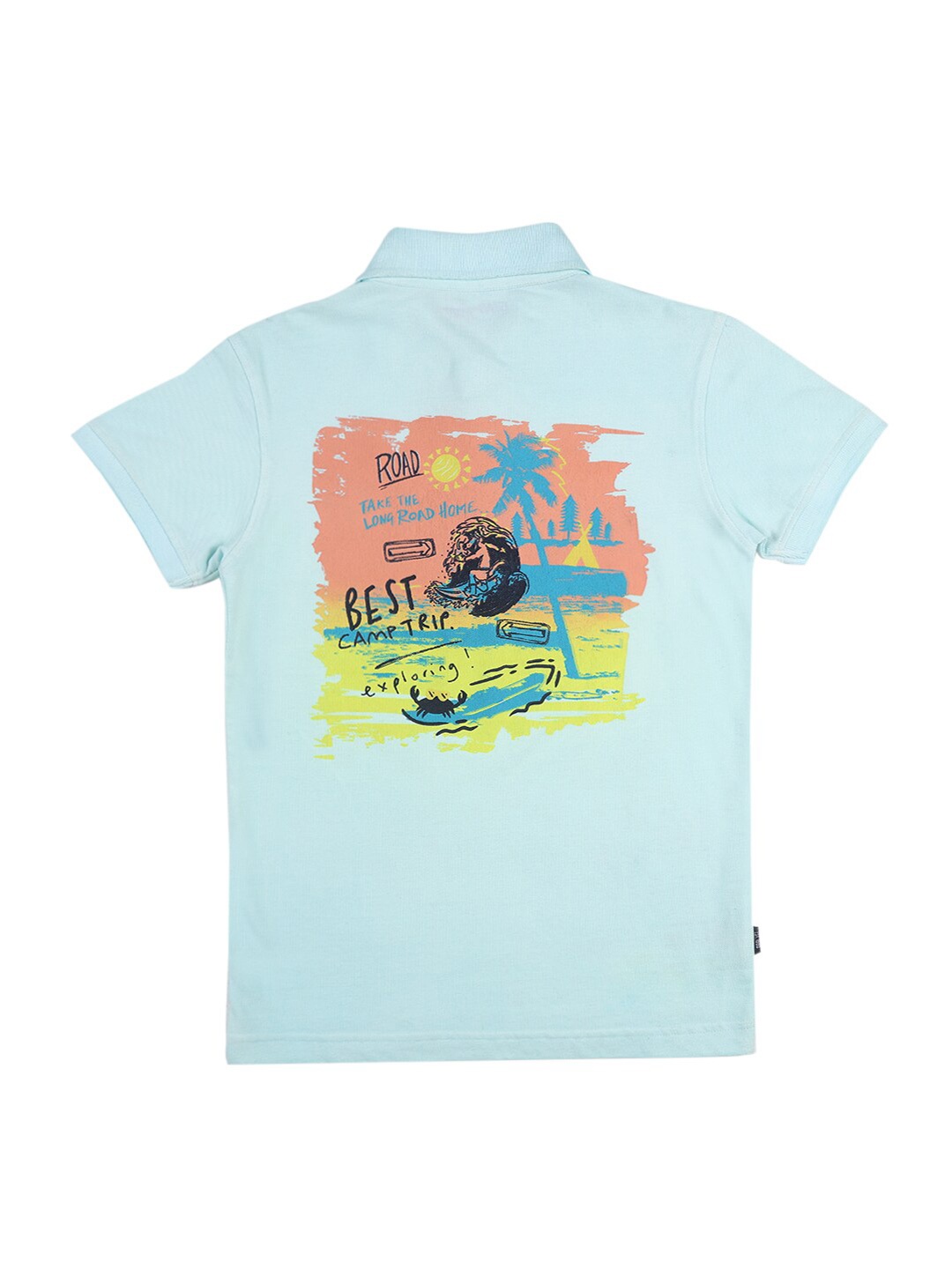 

Gini and Jony Boys Tropical Printed Cotton T-shirt, Blue