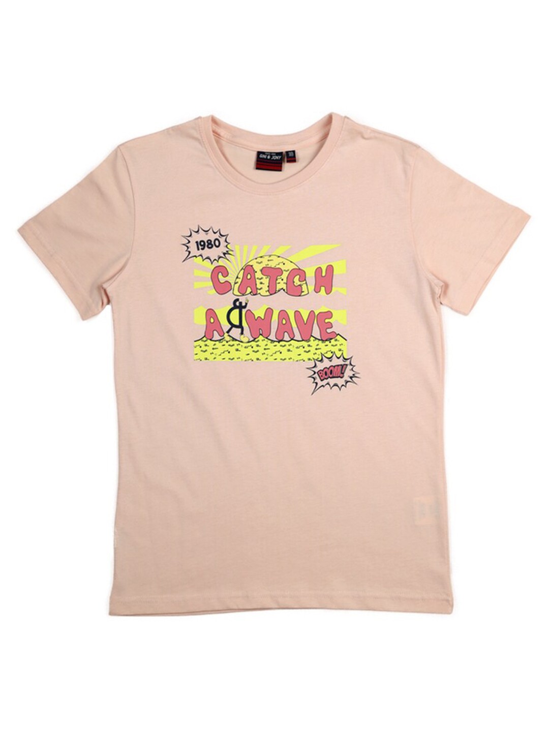 

Gini and Jony Infant Boys Typography Printed Cotton T-shirt, Pink