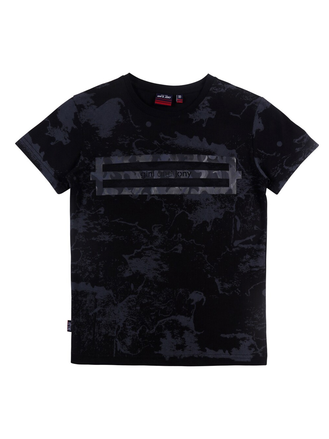 

Gini and Jony Infant Boys Abstract Printed Cotton T-shirt, Black