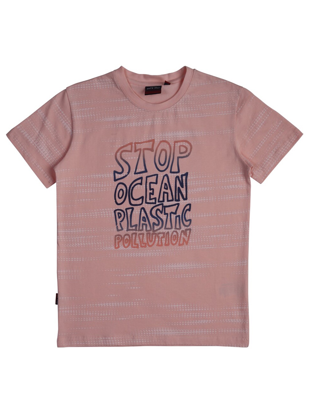 

Gini and Jony Infant Boys Typography Printed Cotton T-shirt, Peach