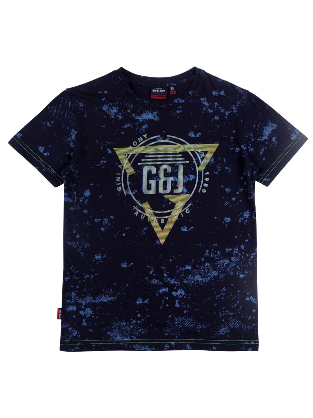 

Gini and Jony Boys Graphic Printed Cotton T-shirt, Navy blue