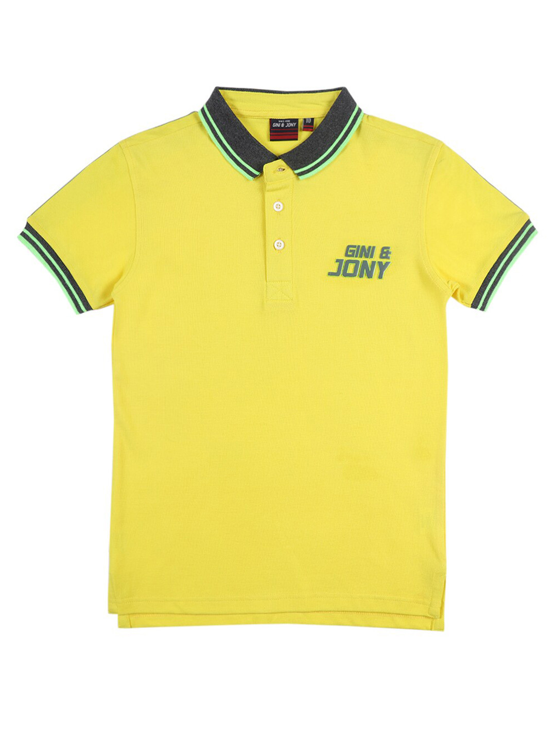 

Gini and Jony Boys Polo Collar Cotton T-shirt, Yellow