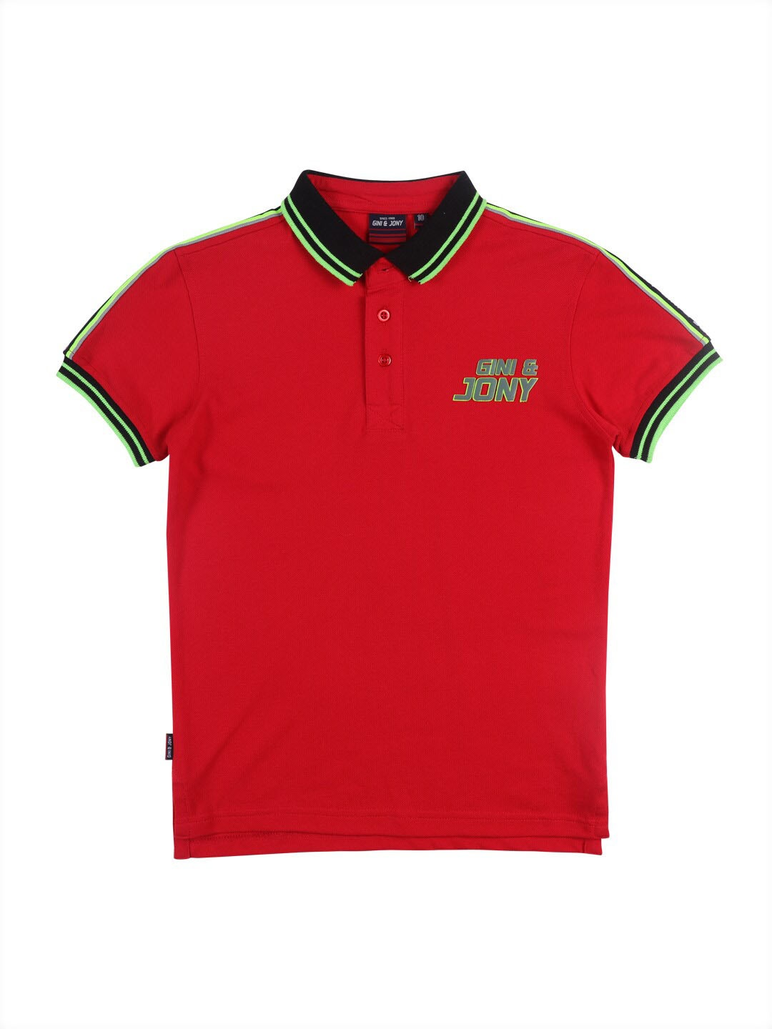 

Gini and Jony Infant Boys Polo Collar Cotton T-shirt, Red