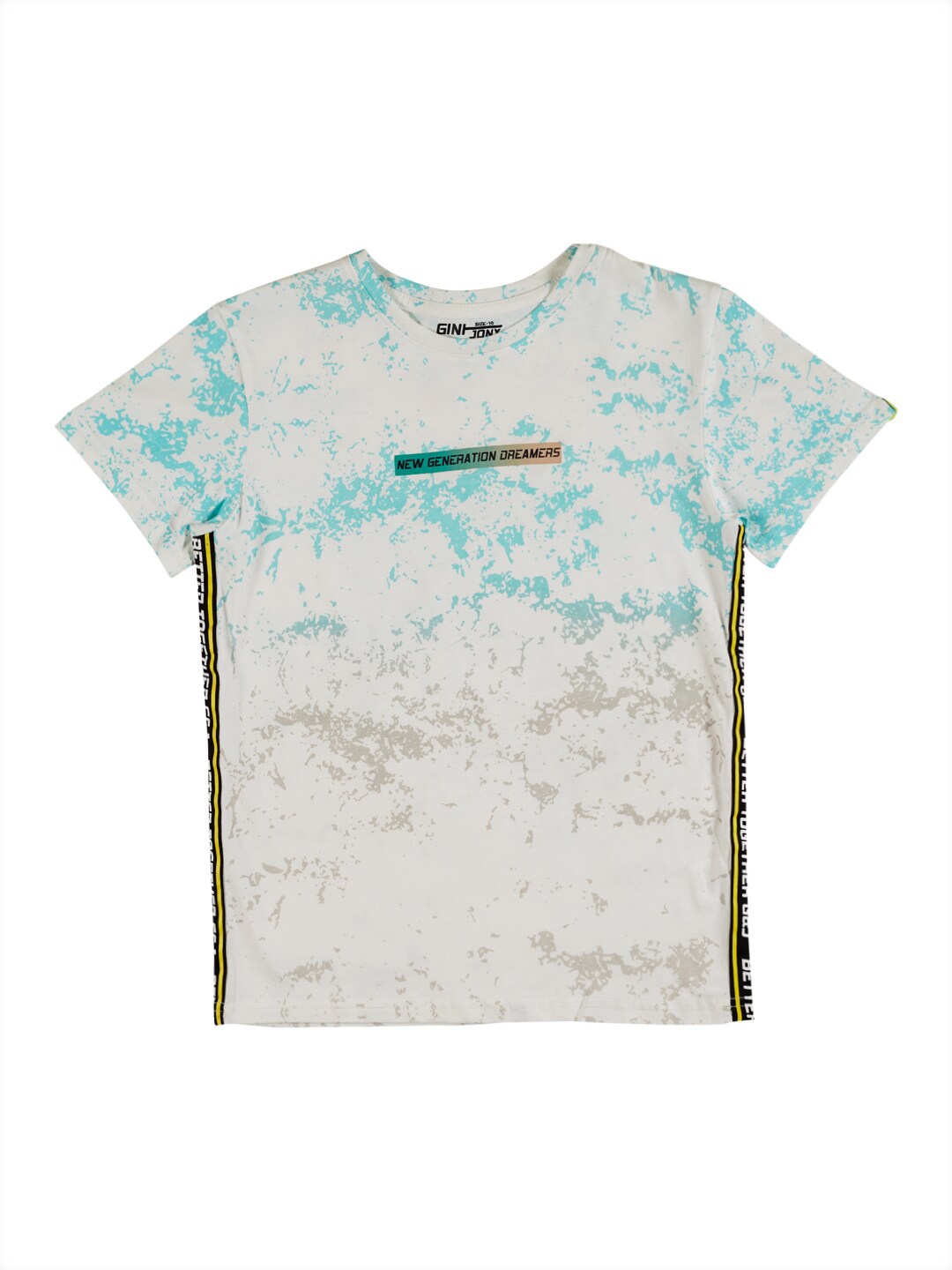 

Gini and Jony Infant Boys Abstract Printed Cotton T-shirt, Off white