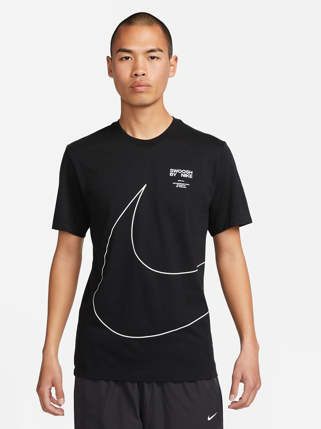 

Nike Graphic Printed NSW TEE BIG SWOOSH 2 Pure Cotton T-shirt, Black