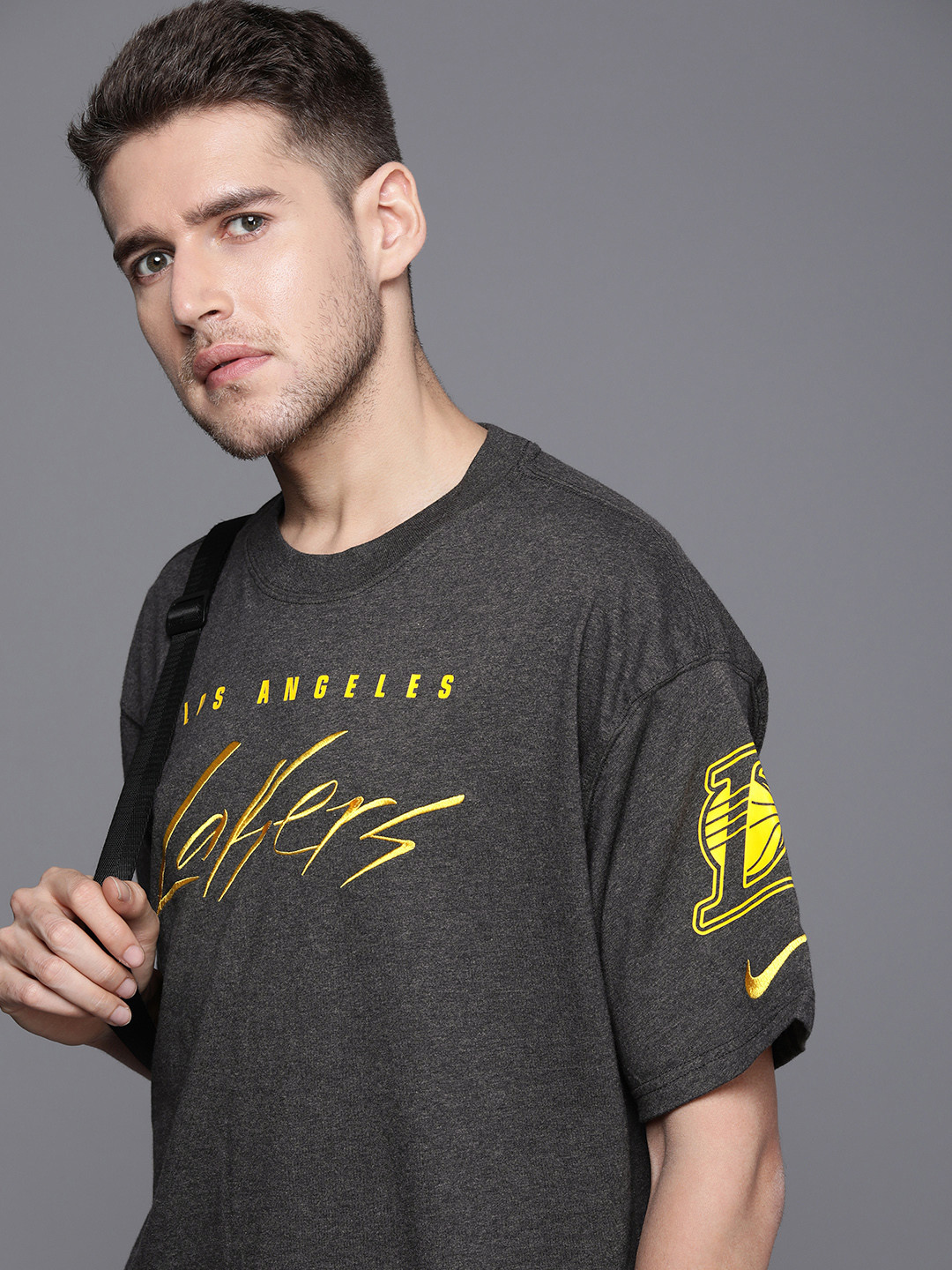 

Nike Los Angeles Lakers Printed Pure Cotton Basketball T-shirt, Charcoal