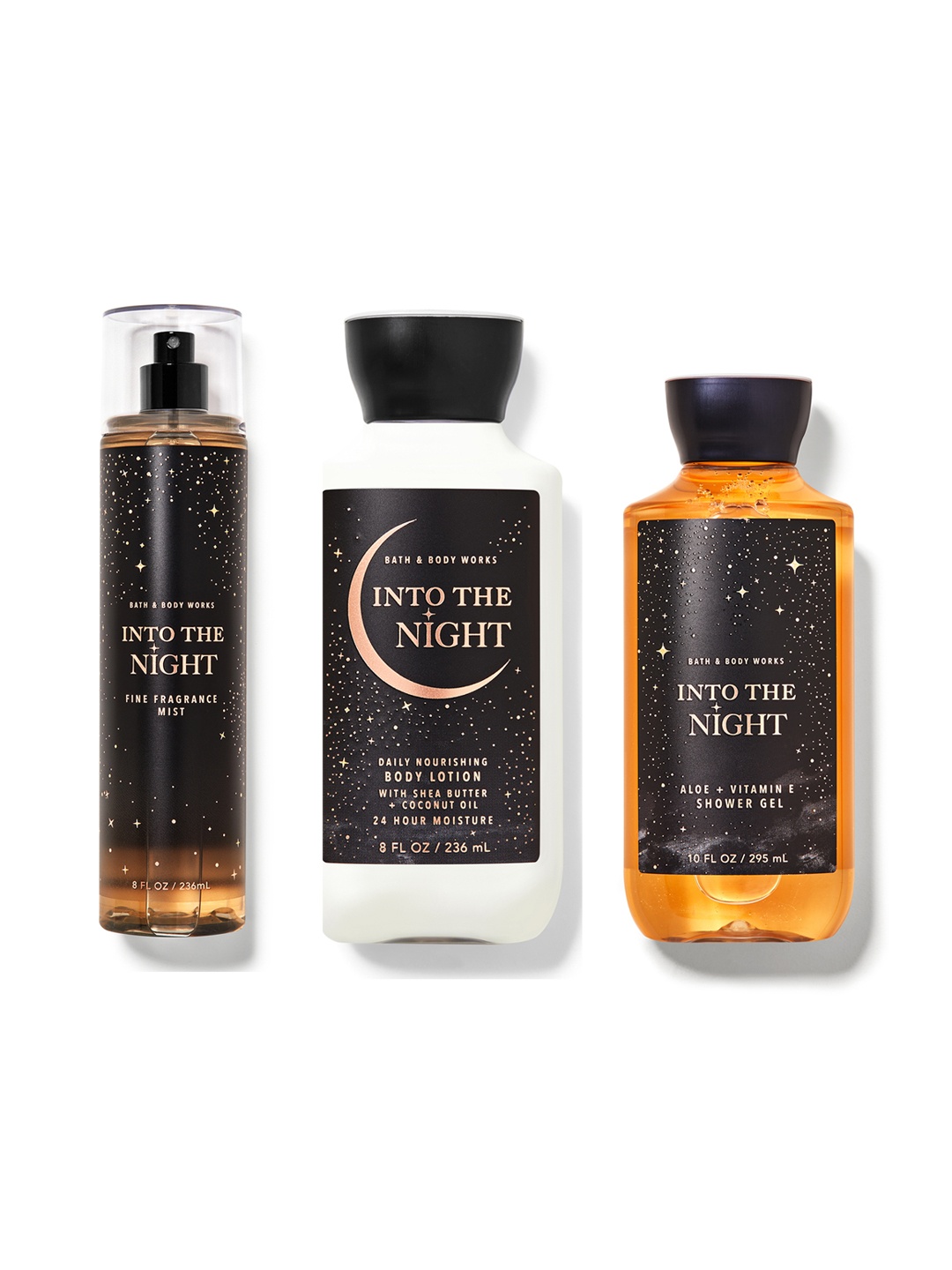 

Bath & Body Works Into the Night Fragrance Set - Body Mist + Body Lotion + Shower Gel, Black