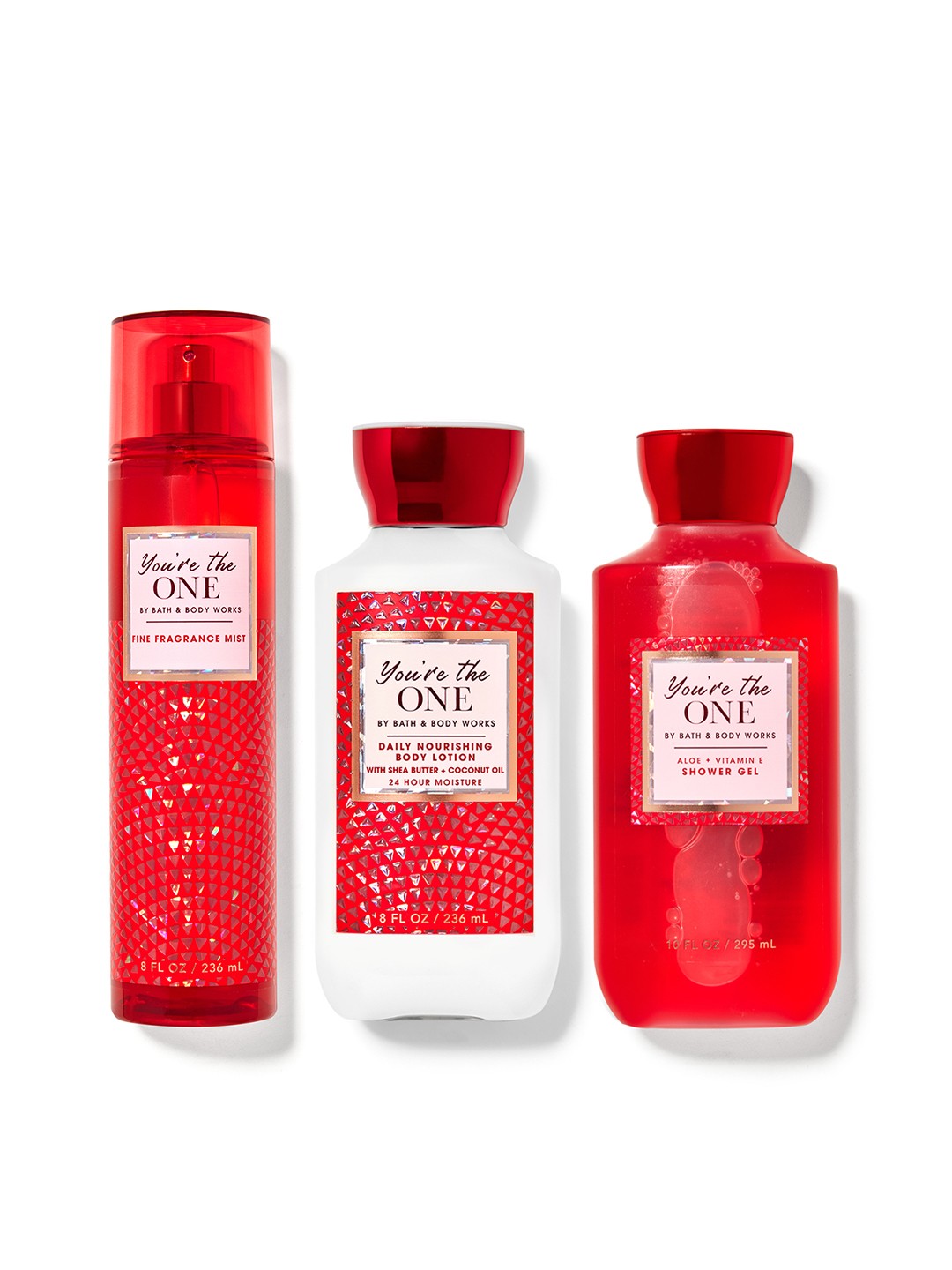 

Bath & Body Works Youre The One Fragrance Mist 236ml+ Shower Gel 295ml+ Body Lotion 236ml, Red
