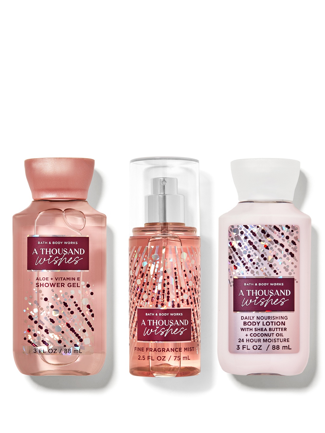 

Bath & Body Works A Thousand Wishes Travel Size Gift Set - 251 ml, Pink
