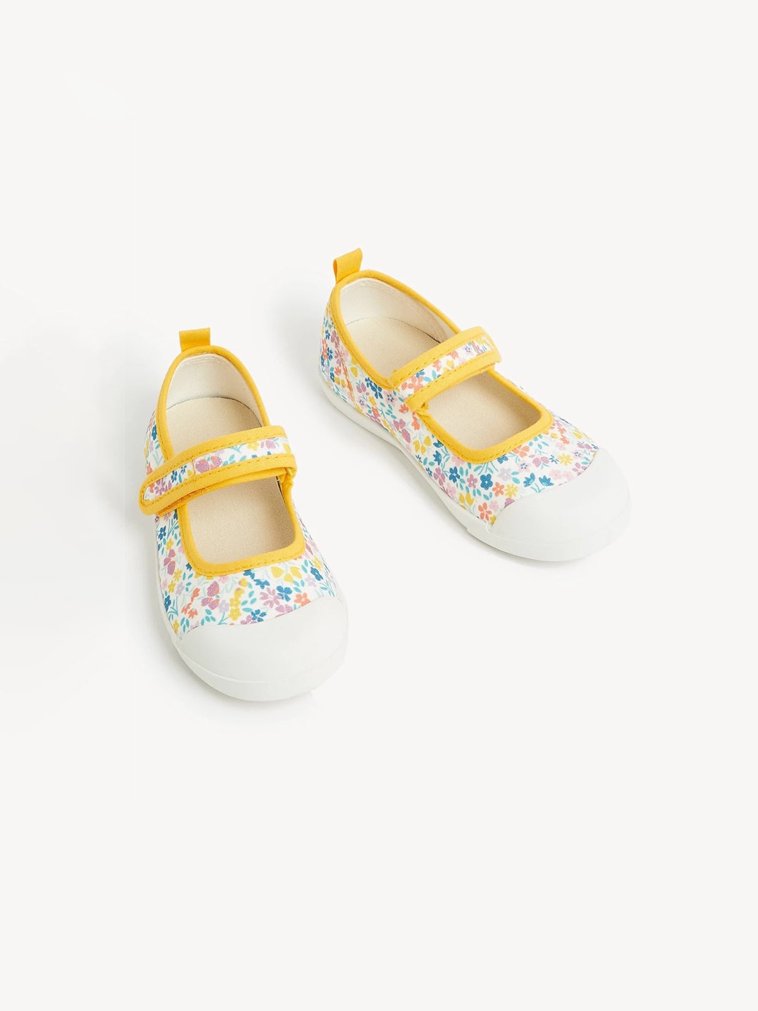 

Marks & Spencer Girls Printed Velcro Closure Ballerinas, White
