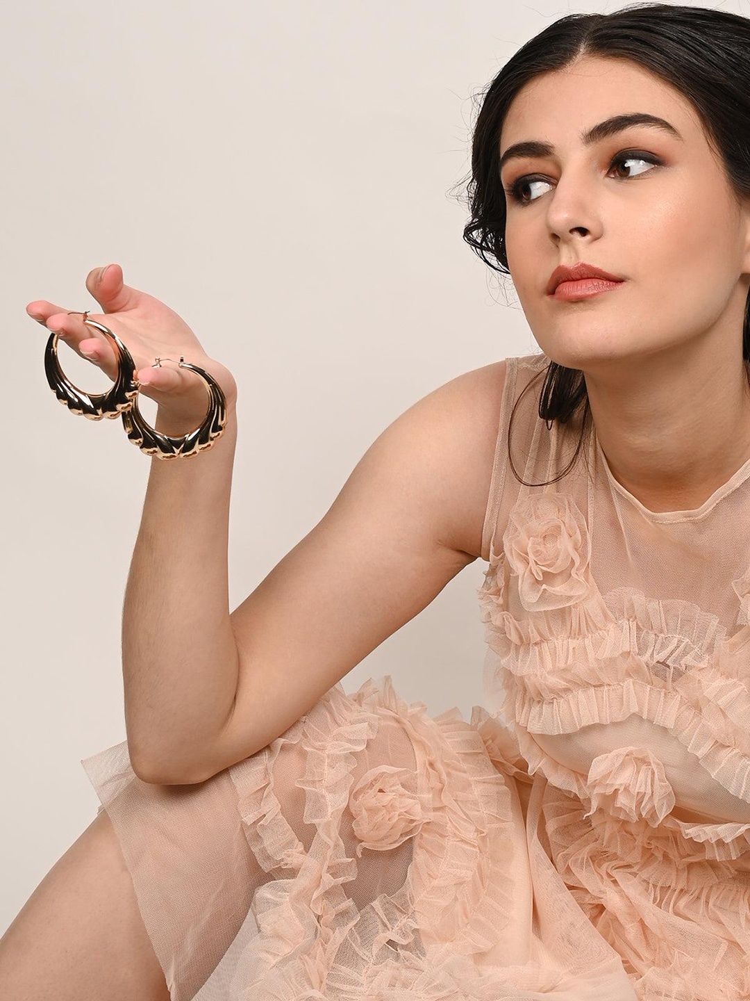 

ODETTE Gold-Plated Circular Hoop Earrings