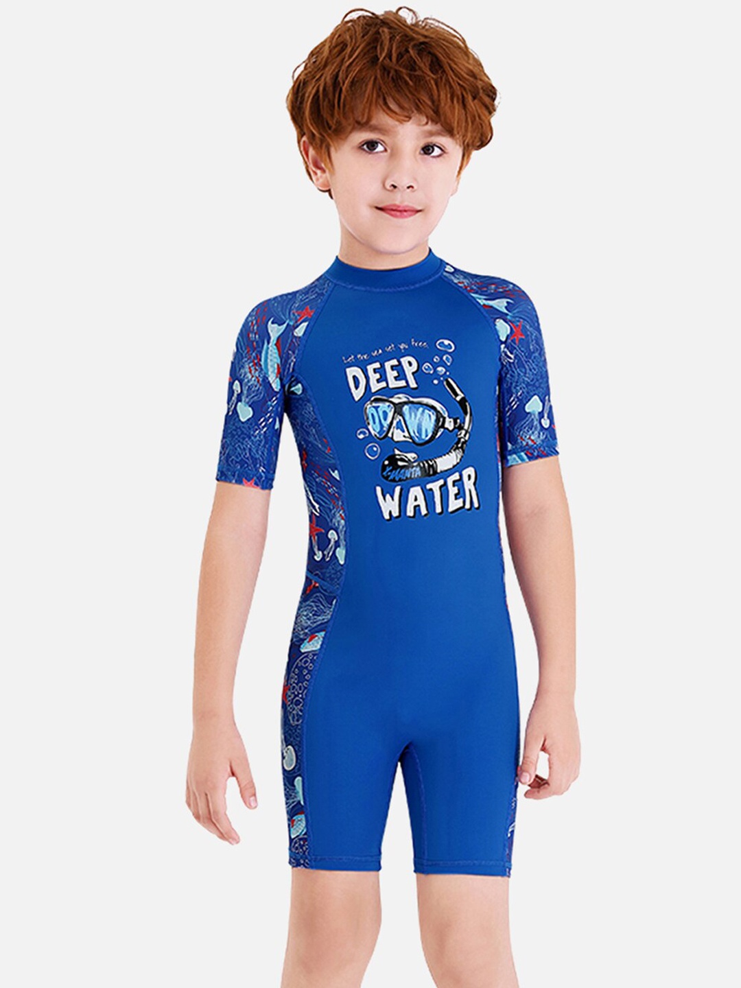 

Little Surprise Box LLP Boys Printed UPF 50+Swimwear, Blue