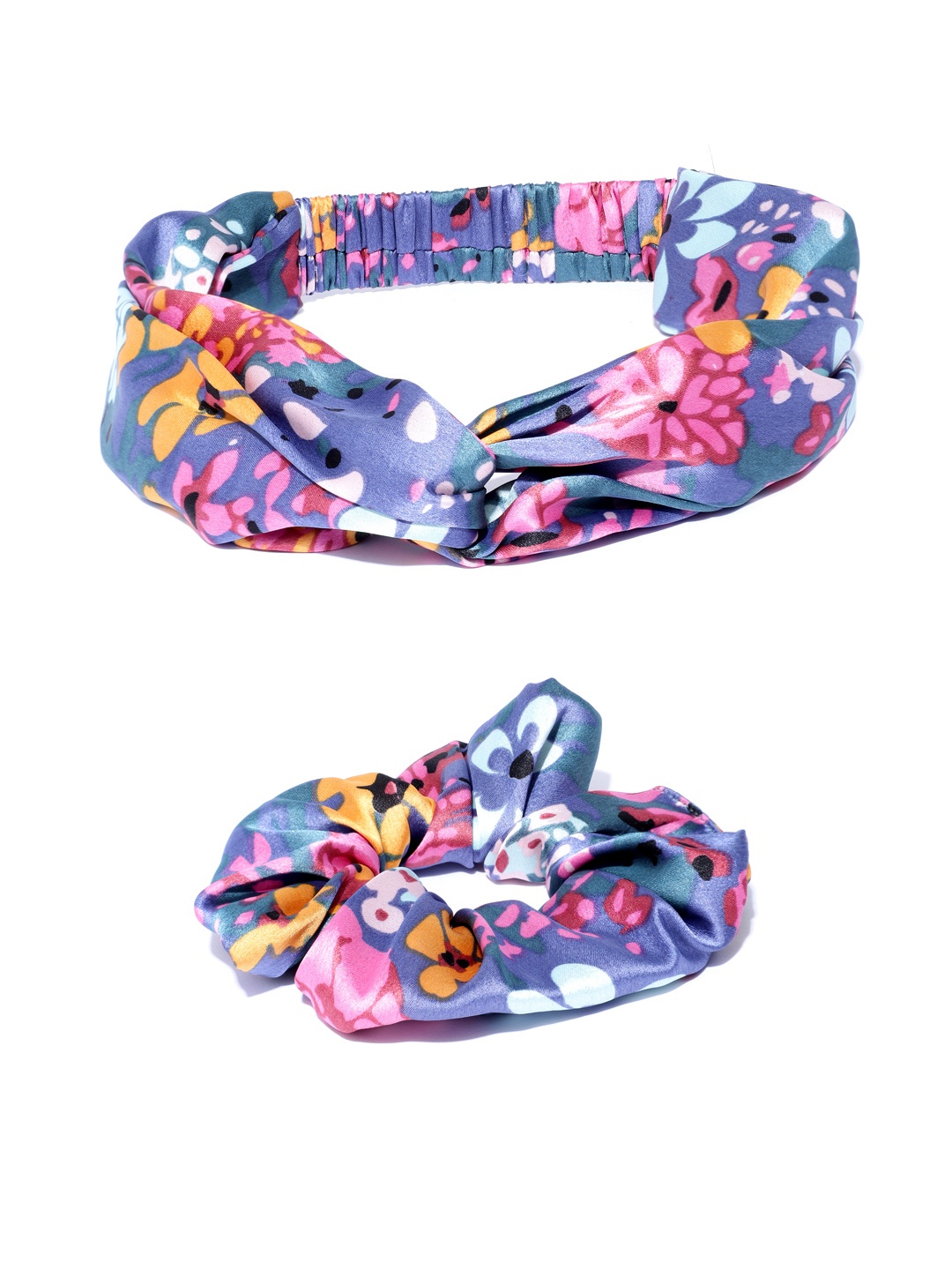 

Blueberry Women Hairband With Scrunchie, Multi