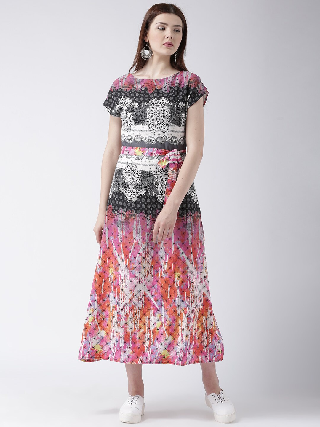 

DODO & MOA Graphic Printed Crepe Midi Dress, Pink